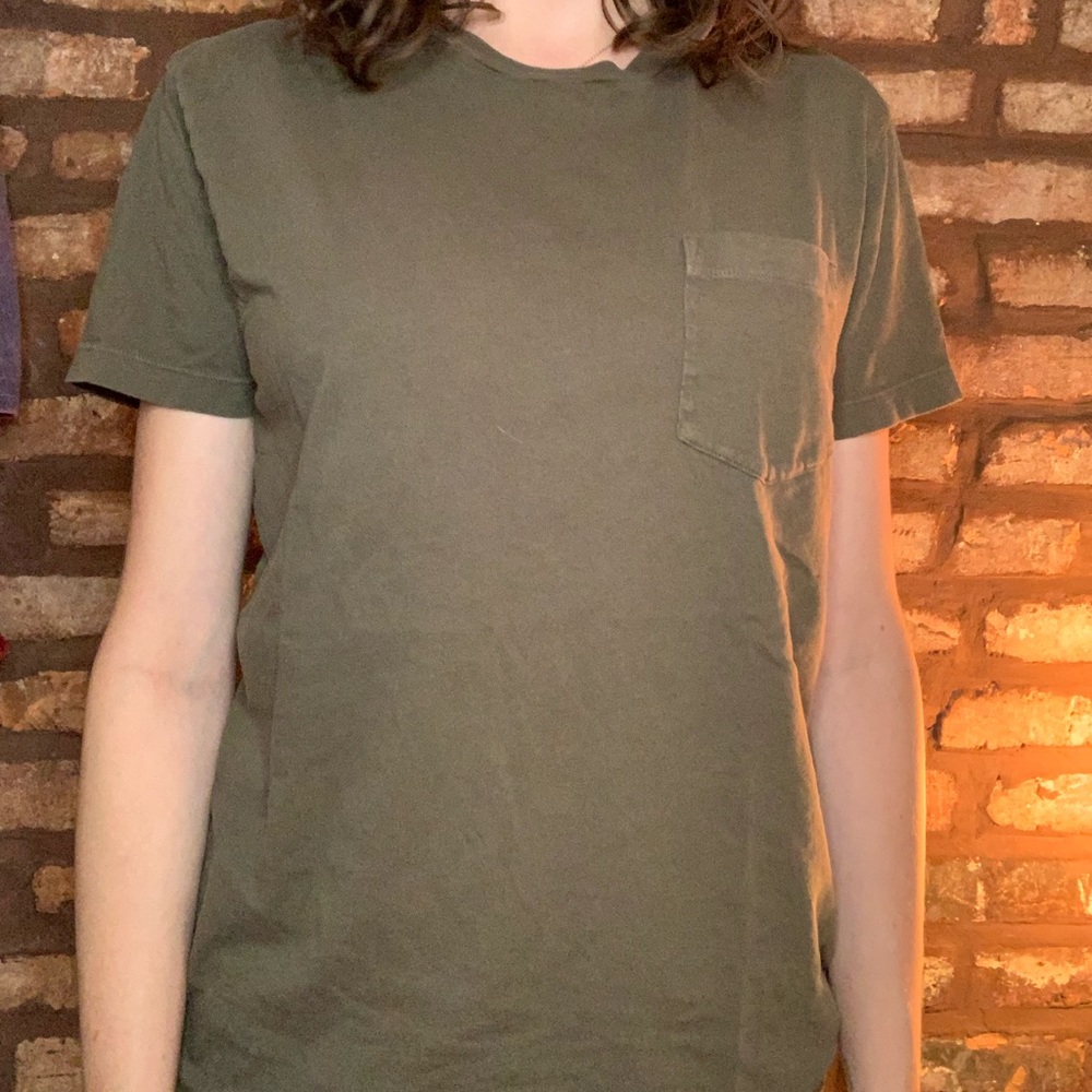 J. Crew Olive Green Pocket Tee